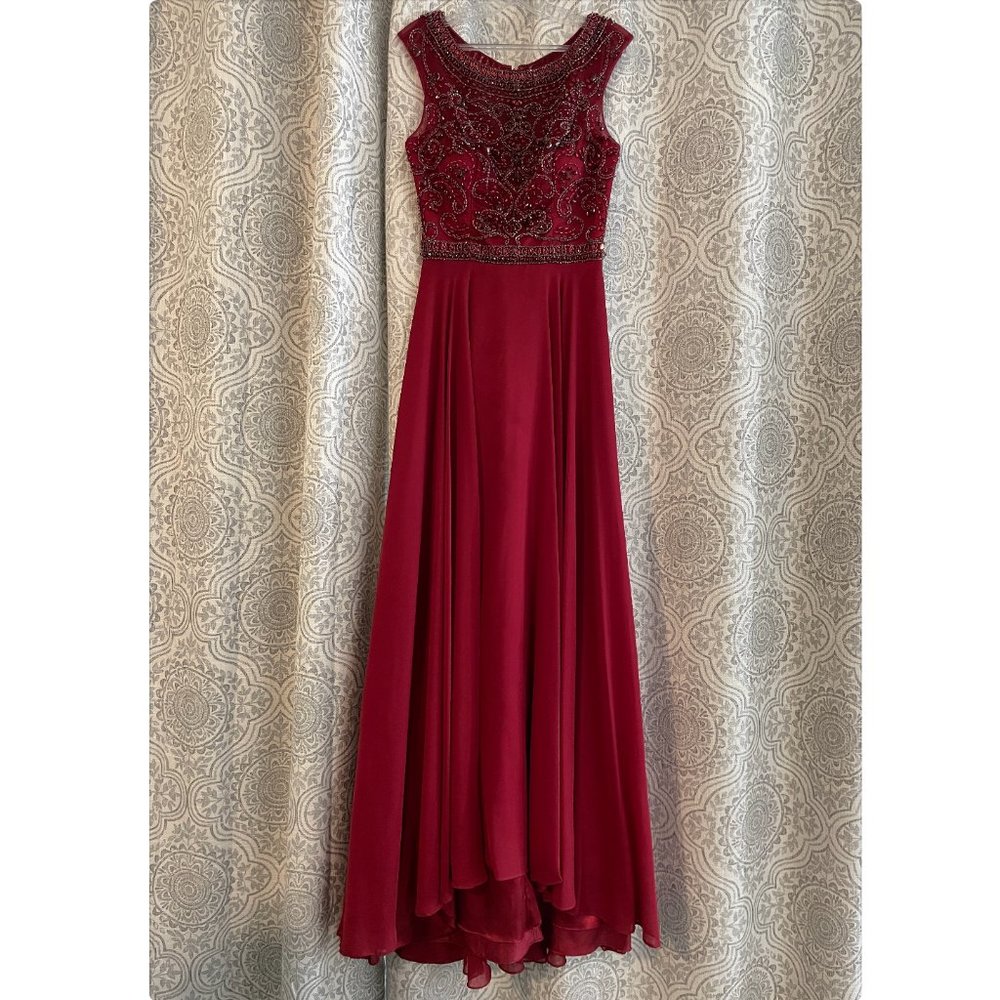 Red Beaded Prom Dress Size 2/4
